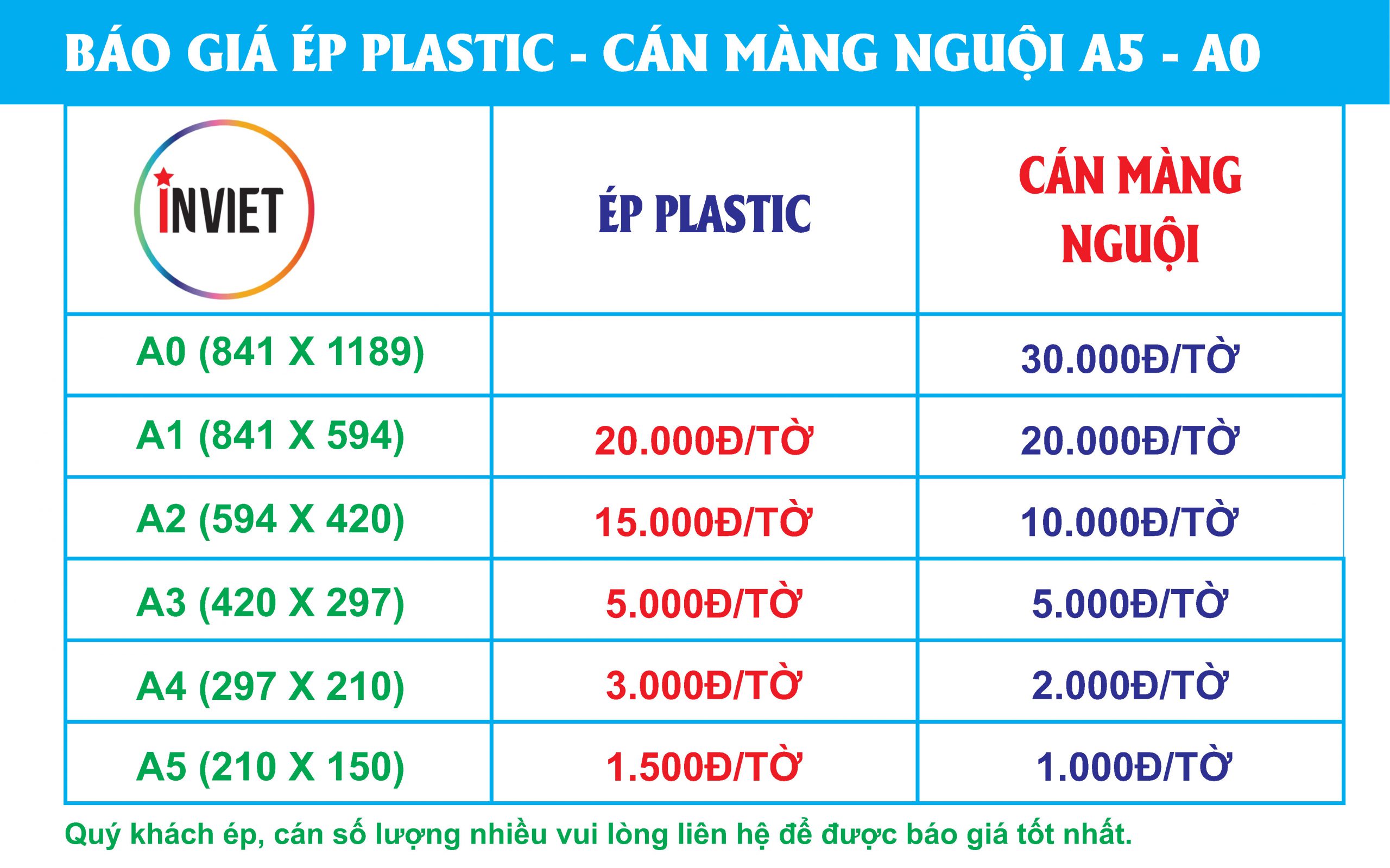 bảng báo giá ép plastic giá rẻ tại Quận Liêm Hà nội